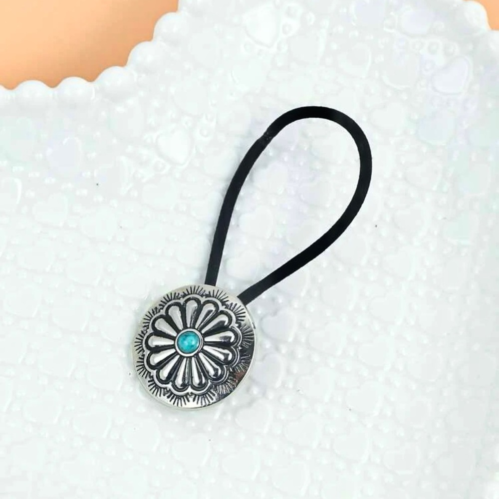 Turquoise stone hair tie